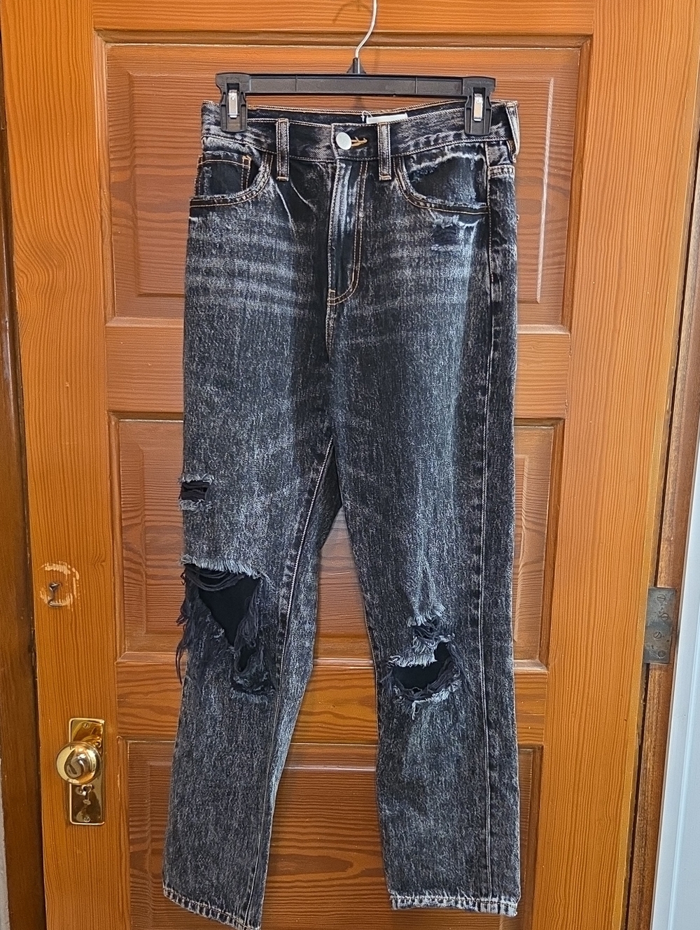 Gilded Intent Black Acid-Wash 90's Straight Leg Jeans